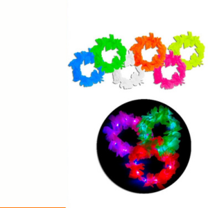 Corona de flores fluo  doble Led colores surtidos