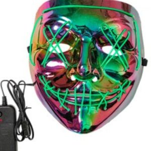 Máscara Payaso Cosido Iridiscente Led