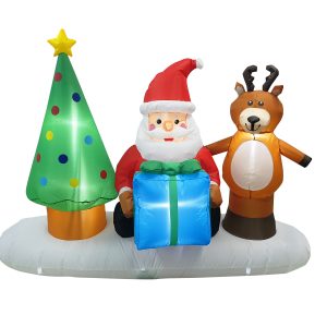 Inflable Santa, Pino, Regalo, Reno