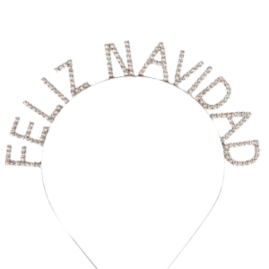 Vincha Strass Feliz Navidad Plateada