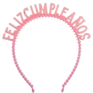 Vincha Feliz Cumpleaños Rosa ( brilla en la oscuridad)