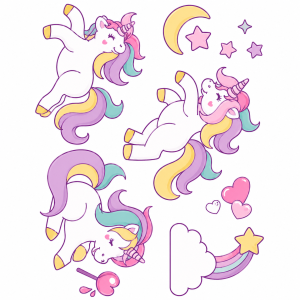 Tatuajes Temporales Unicornio x 10 unidades