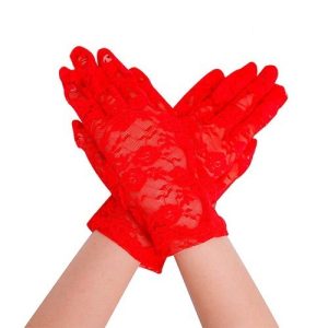 GUANTES DE ENCAJE ROJOS